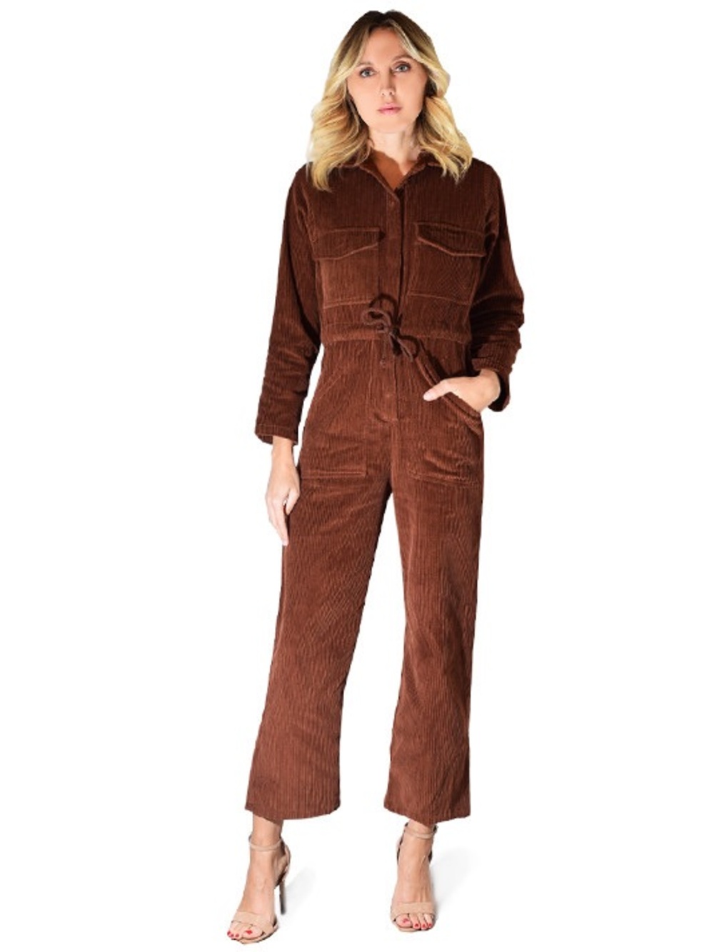 Rachel Pally Rust Brown Corduroy Utility Jumpsuit